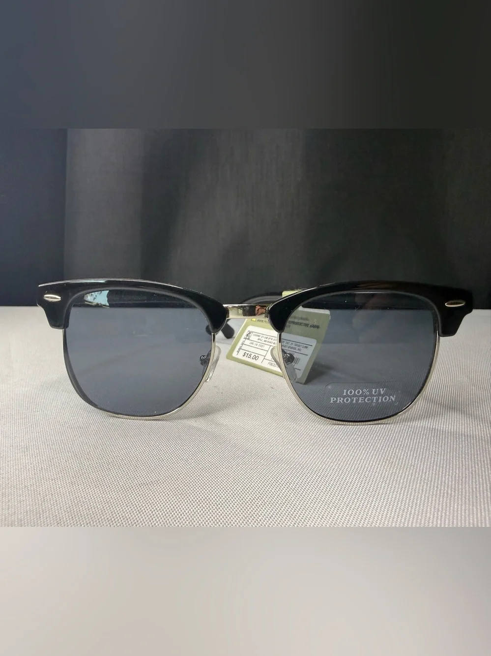 Goodfellow & Co Black and Silver Clubmaster Sunglasses NWT